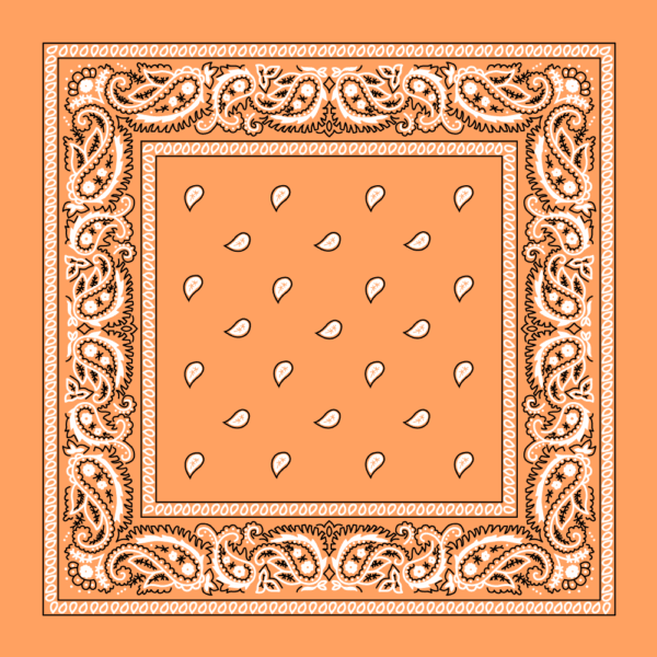 Classic Paisley Bandana Imported, 22X22, 600Pcs/Case, Peach