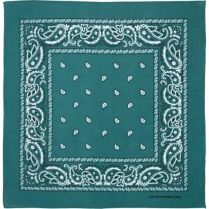 Classic Paisley Bandana Imported, 22X22, 600Pcs/Case, Teal