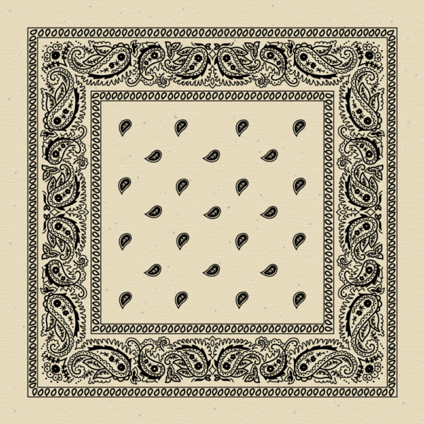 Classic Paisley Bandana Imported, 22X22, 600Pcs/Case, Natural