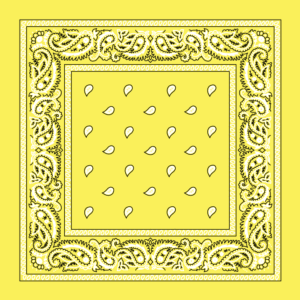Classic Paisley Bandana Imported, 27X27, 1 Piece, Light Yellow