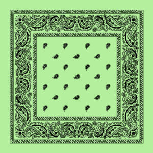Classic Paisley Bandana Imported, 27X27, 600Pcs/Case, Mint Green