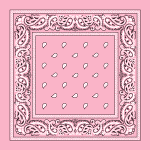 Classic Paisley Bandana Imported, 27X27, 12 Pieces, Light Pink