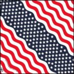 Waving Stars and Stripes Bandana - 22x22 Inch - 12 pieces
