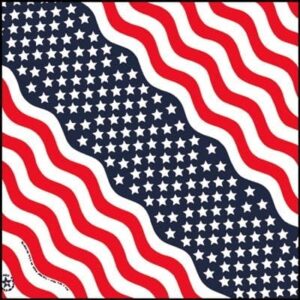 Waving Stars and Stripes Bandana - 22x22 Inch - 12 pieces