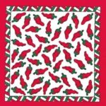 USA Made Red Peppers Bandana - 22x22 Inch - 600pcs/Case