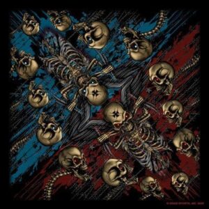 Good Sports Red/Blue Skulls Bandanas - 22x22 Inch - 12 pieces
