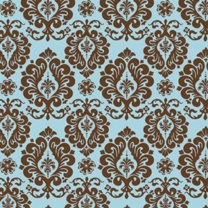 Damask Brown/Blue Bandana - 22x22 Inch - 12 pieces