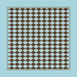 Decorative Diamond Blue/Brown Bandana - 22x22 Inch - 1 piece