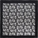 Skulls Lurex Paisley - Black Metallic Bandana - 22x22 Inch - 1 piece