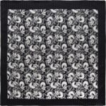 Skulls Lurex Paisley - Black Metallic Bandana - 22x22 Inch - 12 pieces