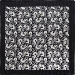 Skulls Lurex Paisley - Black Metallic Bandana - 22x22 Inch - 600pcs/Case