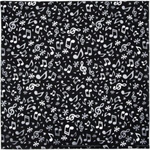 Musical Notes - Black Bandana - 12 pieces