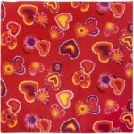 Retro Red Hearts Bandana - 22x22 Inch - 12 pieces