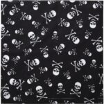 Skulls and Crossbones Bandana - 22x22 Inch - USA Made - 1 piece
