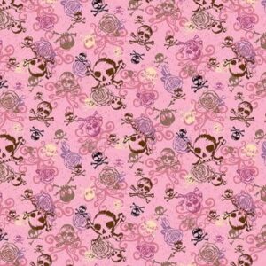 Rough & Tough Skulls Pink Bandana - 22x22 Inch - 1 piece