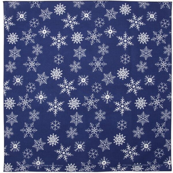 Glitter Snowflake Bandana - 22x22 Inch - USA Made - 1 piece