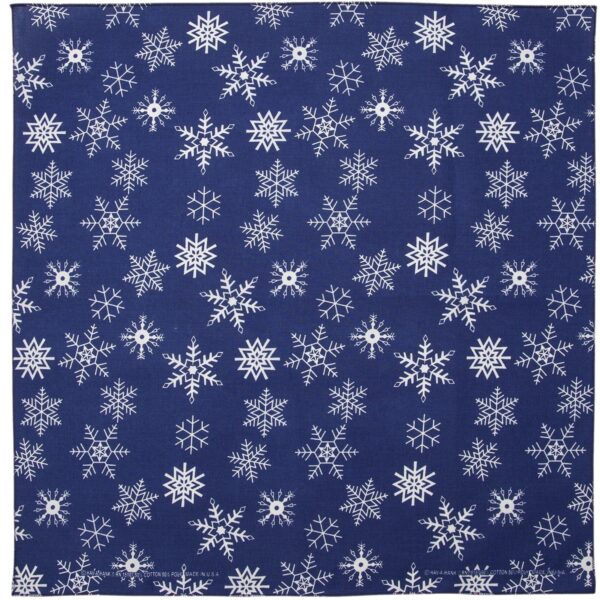 Glitter Snowflake Bandana - 22x22 Inch - USA Made - 12 pieces