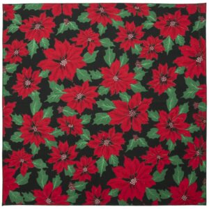 Green Poinsettia Bandana - 22x22 Inch - 1 piece