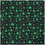 Happy St. Patrick's Day - Black Bandana 22x22 Inch - 1 piece