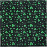 Happy St. Patrick's Day - Black Bandana 22x22 Inch - 12 pieces