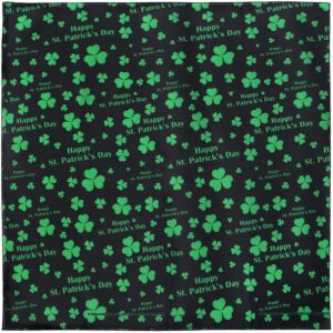Happy St. Patrick's Day - Black Bandana 22x22 Inch - 12 pieces