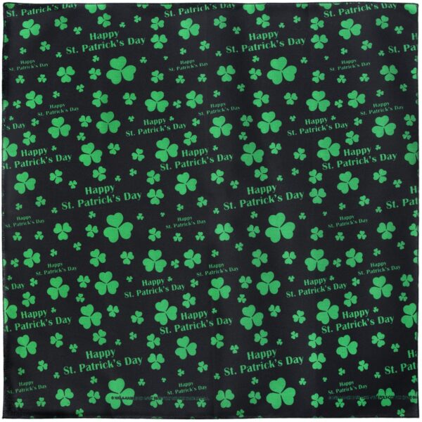 Happy St. Patrick's Day - Black Bandana 22x22 Inch - 12 pieces