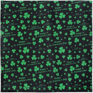 Happy St. Patrick's Day - Black Bandana 22x22 Inch - 600pcs/Case