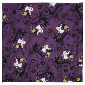 Witches and Ghosts Purple Bandana - USA - 22x22 Inch - 1 piece
