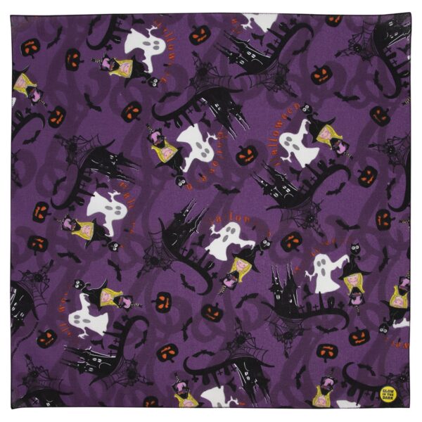 Witches and Ghosts Purple Bandana - USA - 22x22 Inch - 1 piece