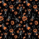 Skeletons and Pumpkins Glow in the Dark - USA - 22x22 Inch - 1 piece