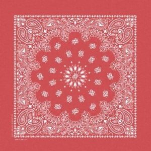 Stonewash Paisley Red Bandana - 22x22 Inch - 1 piece