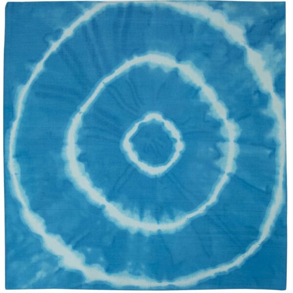 Centric Circle Blue - Tie Dye Bandana - 22x22 Inch - 1 piece
