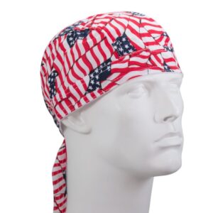 Premium Tossed American Flag Doo Rag - 12 pieces