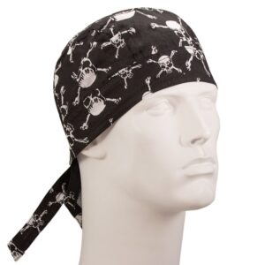 White Crossbones Head Wrap - 12 pieces