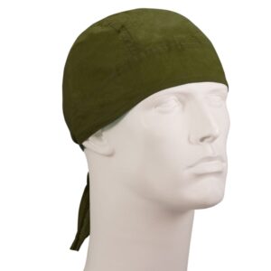 Solid Color Head Wrap - 100% Cotton - Imported - Olive Green, 12 pieces