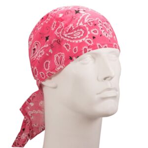 Paisley Head Wrap - 100% Cotton - Imported - 12 pieces, Pink