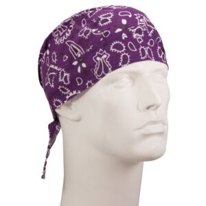 Paisley Head Wrap - 100% Cotton - Imported - 12 pieces, Purple
