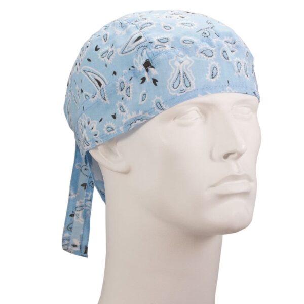 Paisley Head Wrap - 100% Cotton - Imported - 12 pieces, Light Blue