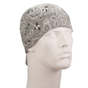Paisley Head Wrap - 100% Cotton - Imported - 12 pieces, Light Grey
