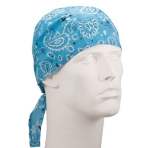 Paisley Head Wrap - 100% Cotton - Imported - 12 pieces, Turquoise