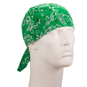 Paisley Head Wrap - 100% Cotton - Imported - 12 pieces, Green