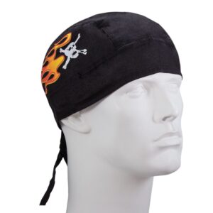 Skull and Crossbones Flame Head Wrap - 1 piece