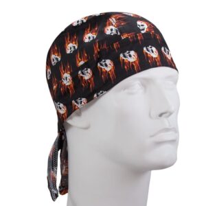 Small Flaming Skulls Head Wrap - 600pcs/Case