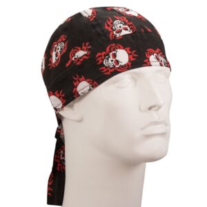 Flaming Skull Head Wrap - 1 piece