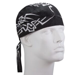 White on Black Tribal Head Wrap - 12 pieces