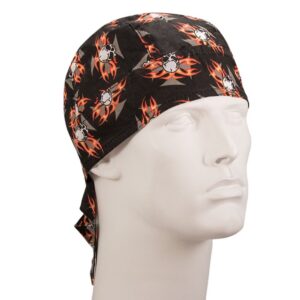 Maltese Cross Skull and Flames Head Wrap - 12 pieces