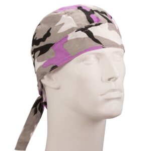 Purple/White Camo Doo Rag - 12 pieces