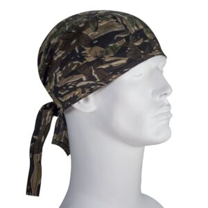 Woodland Camo Doo Rag with White - 12 pieces