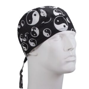 Yin-Yang on Black Doo Rag - 12 pieces