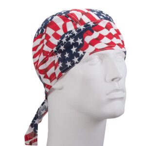Tossed US Flag Doo Rag - 12 pieces